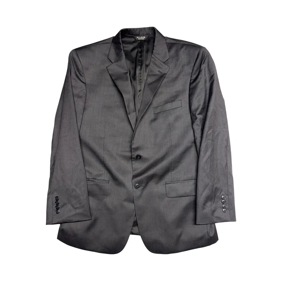 Jos A Bank Travelers Collection Mens 43R Blazer Gray Wool Tailored Fit Jacket